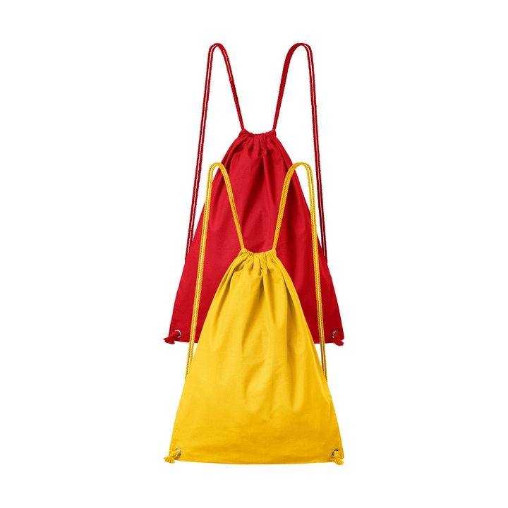 Set 2 rucsacuri, 100% bumbac, Malfini EasyGo, unisex, 47x37 cm, Albastru royal, Rosu