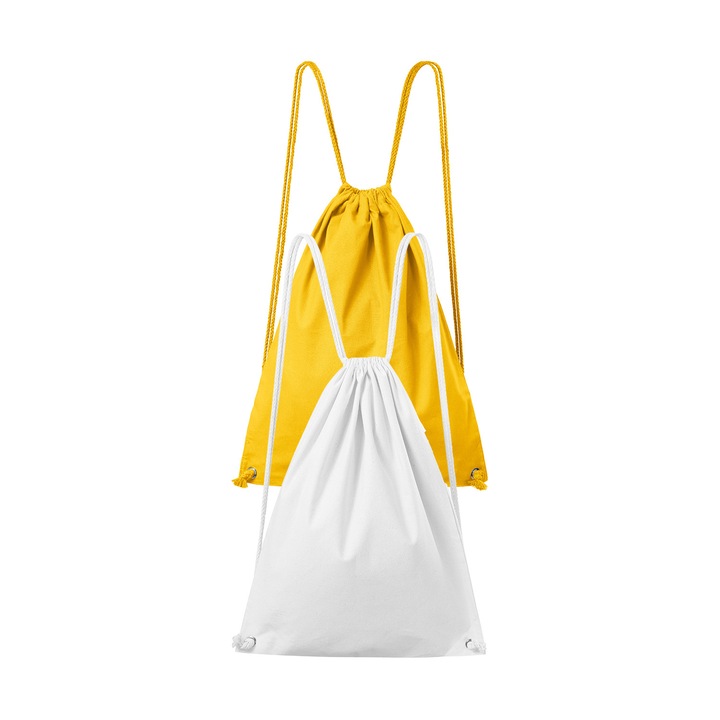 Set 2 rucsacuri, 100% bumbac, Malfini EasyGo, unisex, 47x37 cm, Alb, Albastru royal