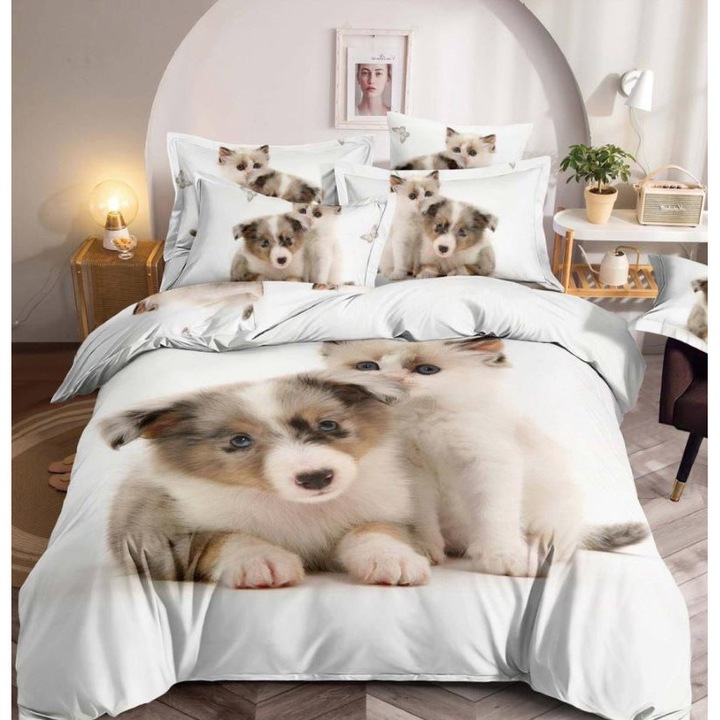 Двойно спално бельо, Jojo Home, 3D принт, Best Friends, 6 части, 2 лица, Finet, 230x240см