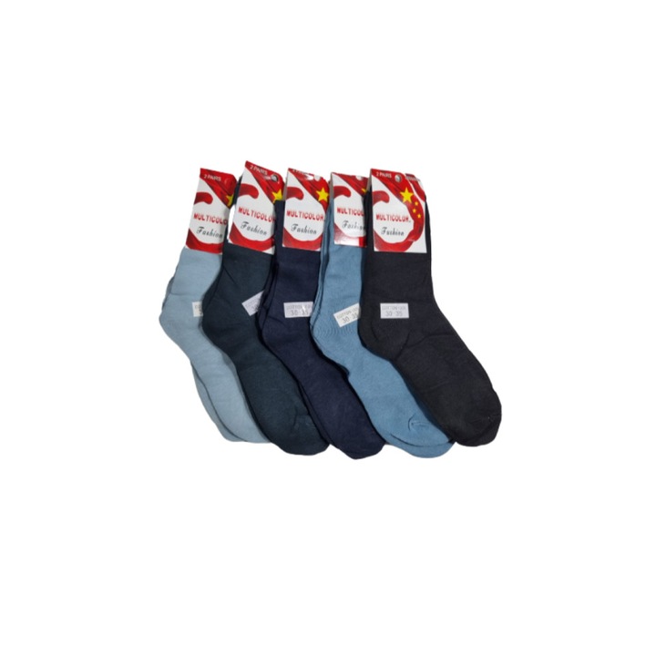 Комплект от 10 чифта дълги детски чорапи разноцветни 30-35