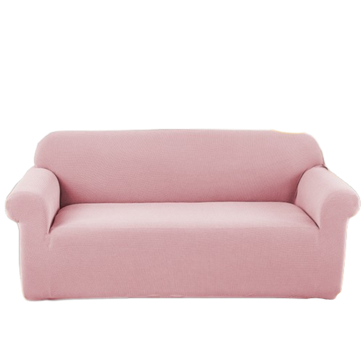 Husa elastica pentru canapea, Jojo Home, Uni, L-3 locuri, 180x230cm, Roz