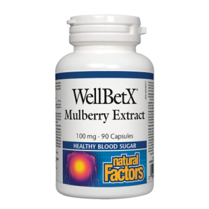 Supliment alimentar, Natural Factors, Pentru diabet, Extract de dud alb, 100 mg, 90 capsule