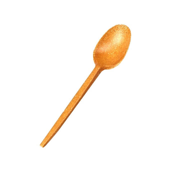 50 db-os újrafelhasználható kanál készlet, natúr, biokompozit, 18 cm