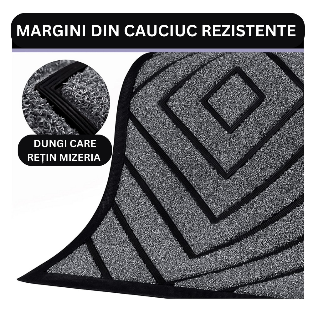 Covoras intrare, rezistent, cauciuc si polietilena, DM11, 75 X 45 cm ...