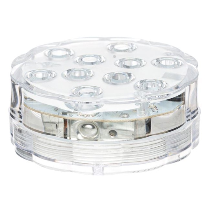 Lampa impermeabila 10 LED RGB, 4 functii, telecomanda, 7 x 2.7 cm