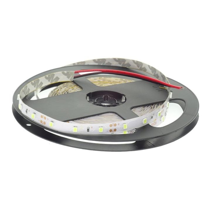 Banda LED, rola 5 metri, lumina rece, 12V, 4.8W/M, 60LED/M, IP20, R2835, 6400K