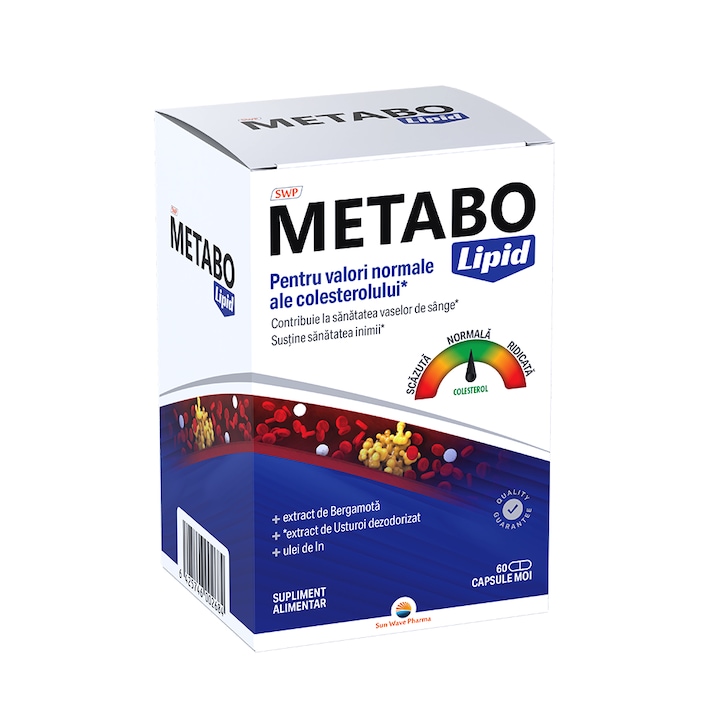 Metabo Lipid, Sun Wave Pharma, Ulei de usturoi, ulei din semințe de in pentru controlul apetitului, 60 capsule moi