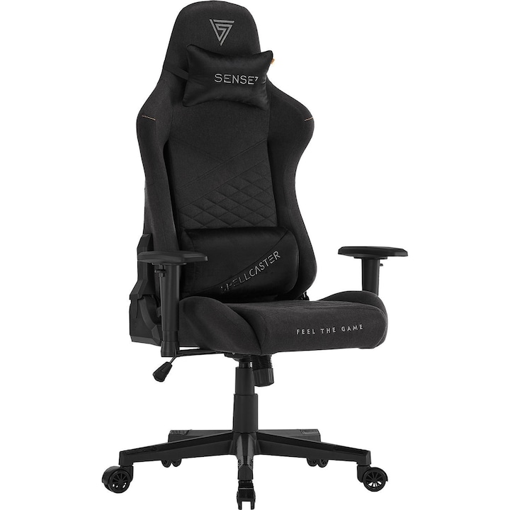 Scaun gaming SENSE7 Spellcaster Senshi Edition, material textil, 150 kg, Negru