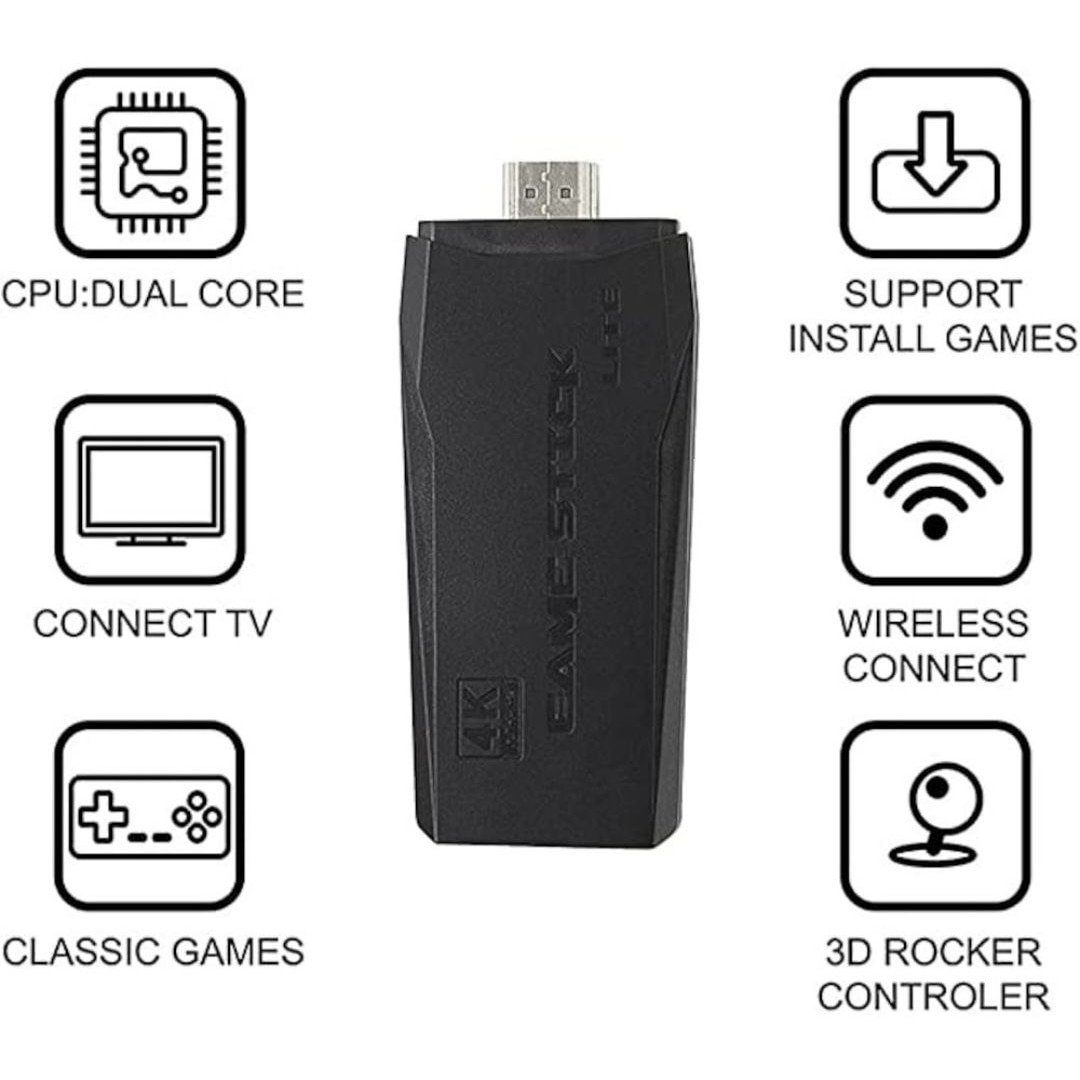 Set Consola jocuri TV + 2 Controlere, Negru