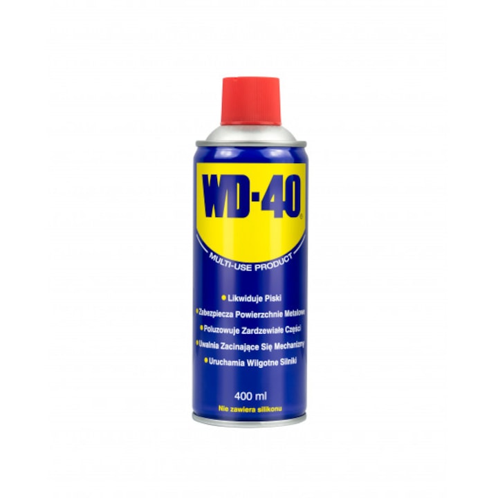 Spray universal WD 40 400ml, ideal pentru a patrunde in spatiile inguste ale diferitelor angrenaje si mecanisme