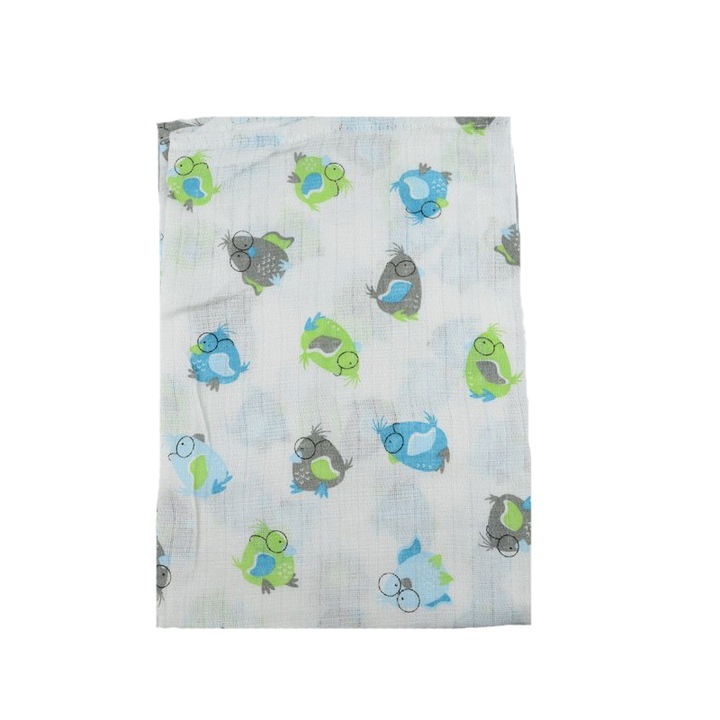 Paturica muselina din bumbac pentru bebelusi 80 x 60 cm Mini Junior FB1-A