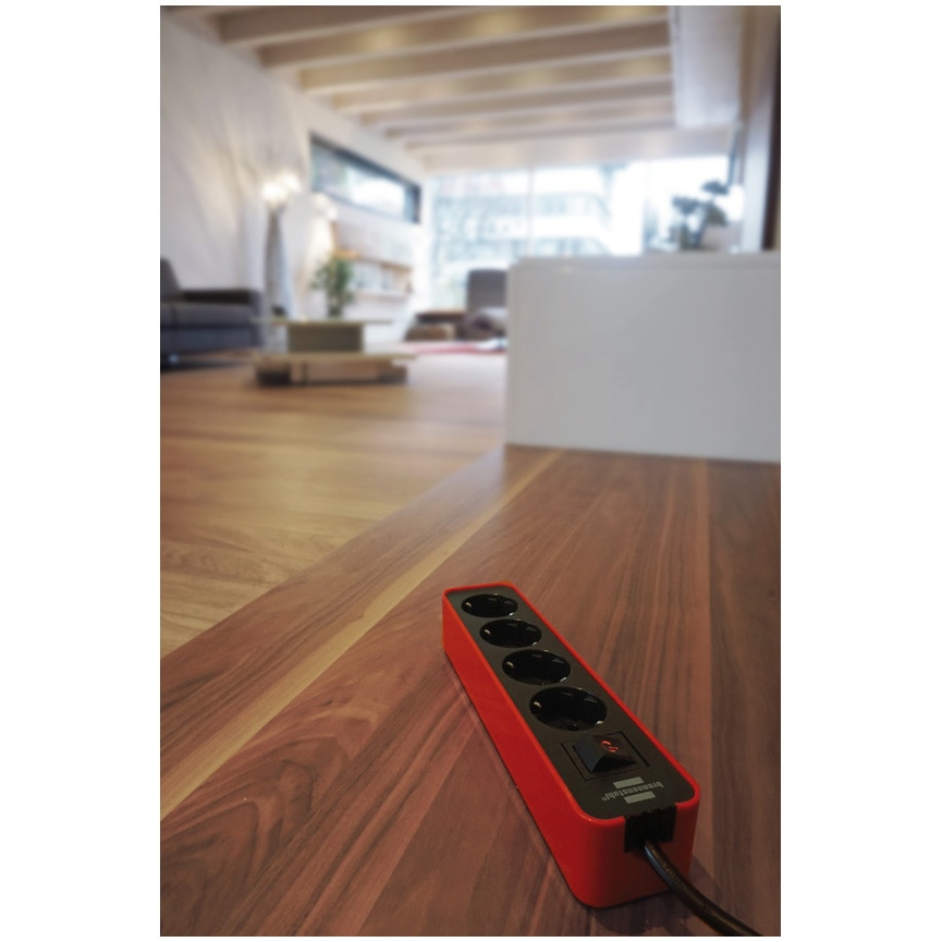 Brennenstuhl Avvolgicavo Professionale 50m – Tamburo In Plastica Con 4 Prese, Protezione Da Surriscaldamento, Blu - 2
