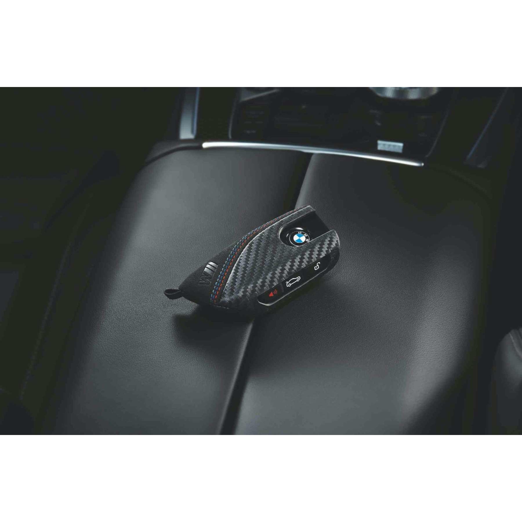 Custodia Per Chiavi BMW M Performance - In Alcantara E Pelle Effetto Carbonio - Per Serie 3, IX, X7 E Altri Modelli - Foto 6