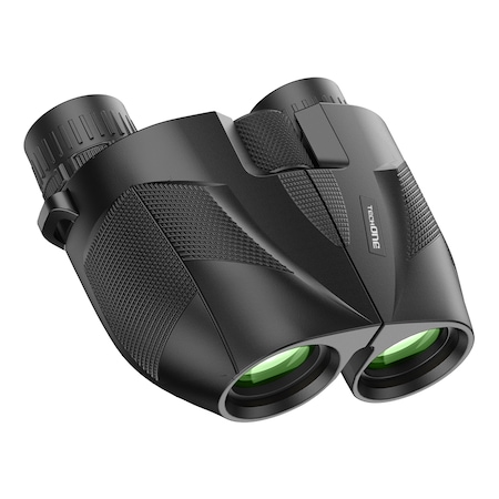 Binoclu profesional 10 x 25 Techone® Hunter Pro, ultra portabil, lentile Premium FMC, prisma BAK 4, husa depozitare pentru curea, pentru vanatoare, pasari, calatorii, turism, negru