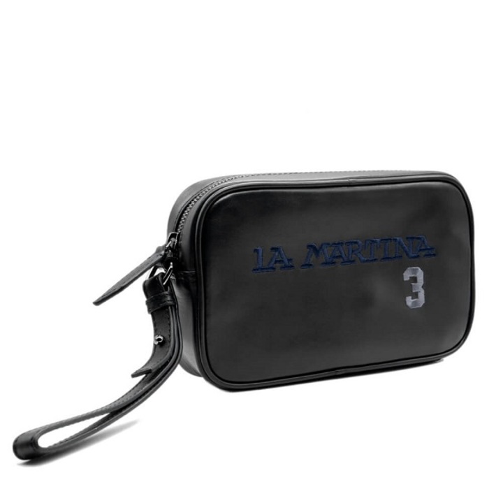 La Martina fekete bőr kézitáska LMMA00768M