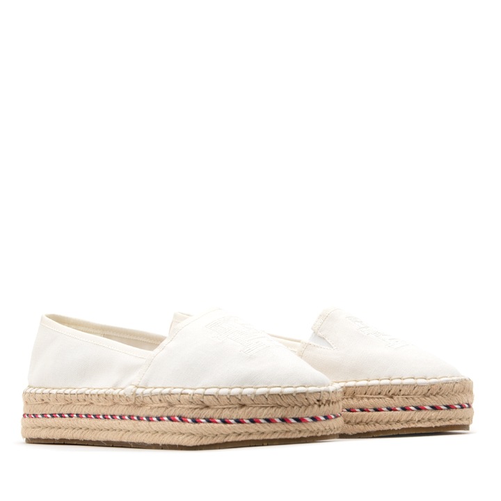 Női espadrilles, Tommy Hilfiger, pamut, fehér/bézs, 38 EU