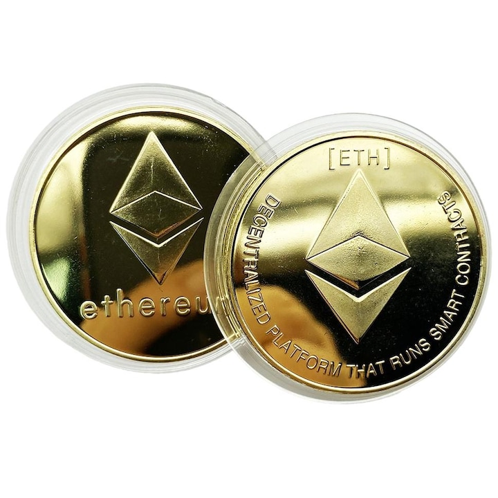 Moneda decorativa Ethereum, Izmael, metal/aliaj de zinc, auriu