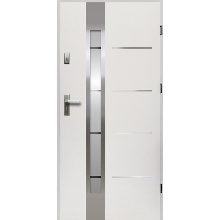Usa intrare, OK Doors, Model S68 Adriana, Otel/PVC, 2070 x 1000mm, Alb/Argintiu