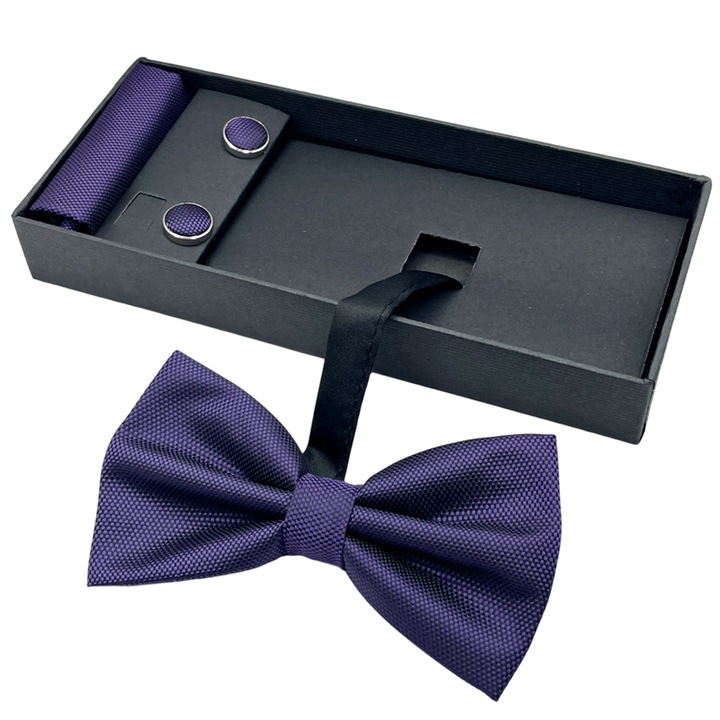 Papion mov Mistery, Set cu butoni si batista