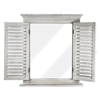 Oglinda tip fereastra Antique French 45x60cm, Lemn, Alb-antichizat Oglinda tip fereastra Antique French 45x60cm, Lemn, Alb-antichizat