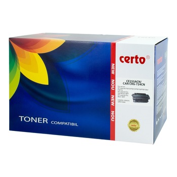Cartus toner Certo compatibil cu CE255A/CRG-724, 6000 pagini, Black Cartus toner Certo compatibil cu CE255A/CRG-724, 6000 pagini, Black