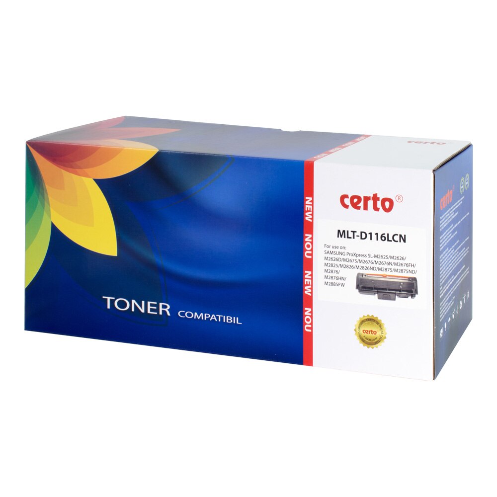 Cartus toner Certo compatibil cu MLT-D116L, 3000 pagini, Black