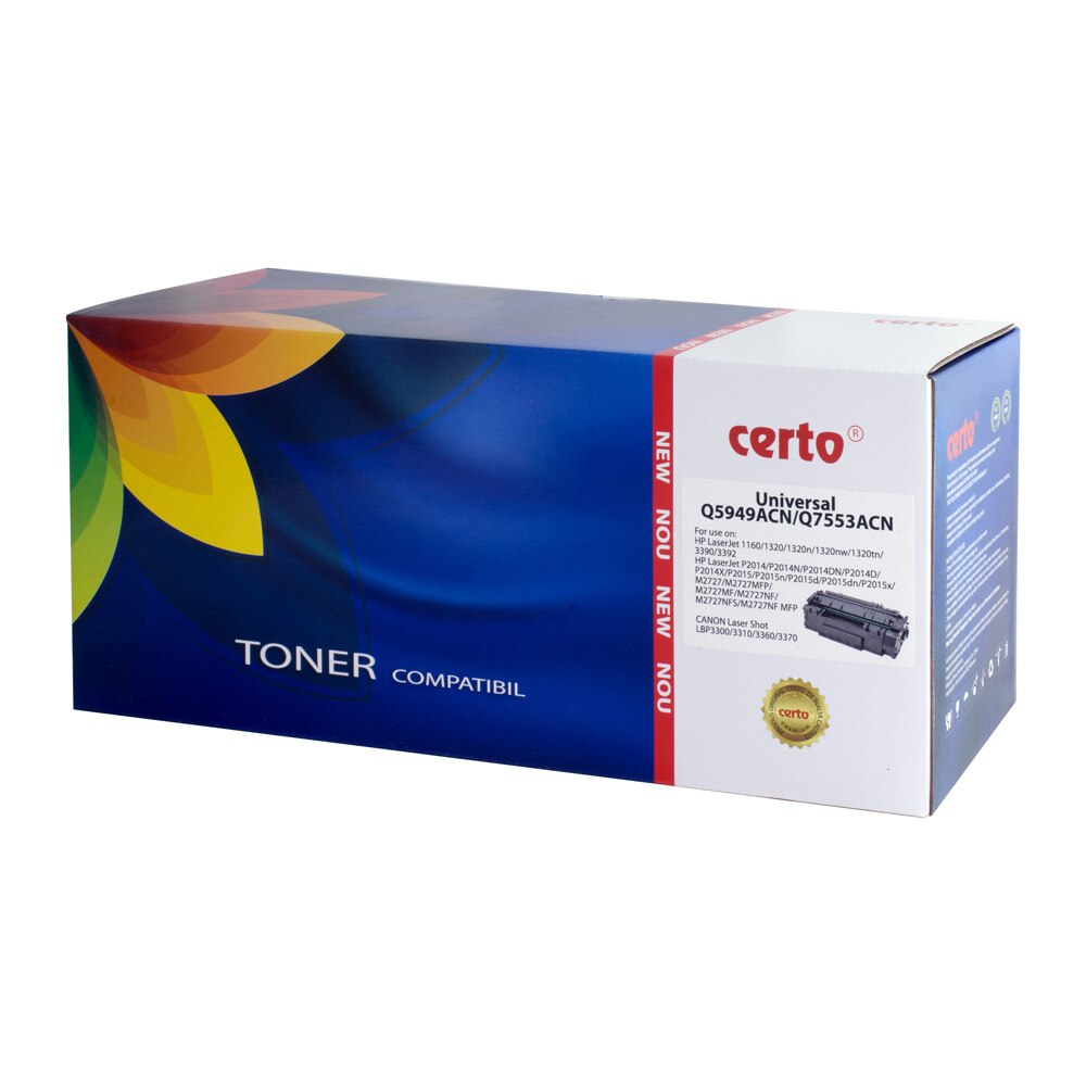 Cartus toner Certo compatibil cu Q5949A/Q7553, 3000 pagini, Black