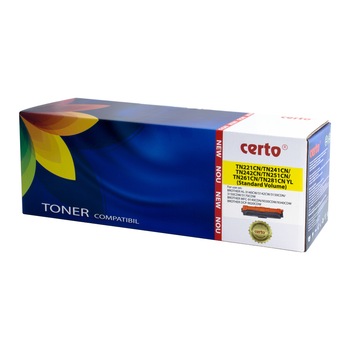 Cartus toner Certo compatibil cu TN241Y, 1400 pagini, Yellow Cartus toner Certo compatibil cu TN241Y, 1400 pagini, Yellow