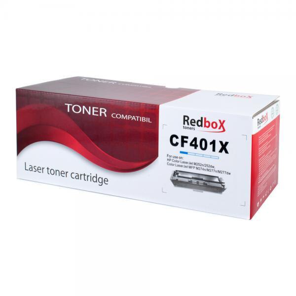 Cartus toner Redbox compatibil cu CF401X, 2300 pagini, Cyan