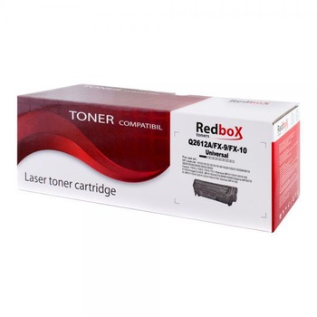Cartus toner Redbox compatibil cu Q2612A/FX-10 Univ, 2000 pagini, Black Cartus toner Redbox compatibil cu Q2612A/FX-10 Univ, 2000 pagini, Black