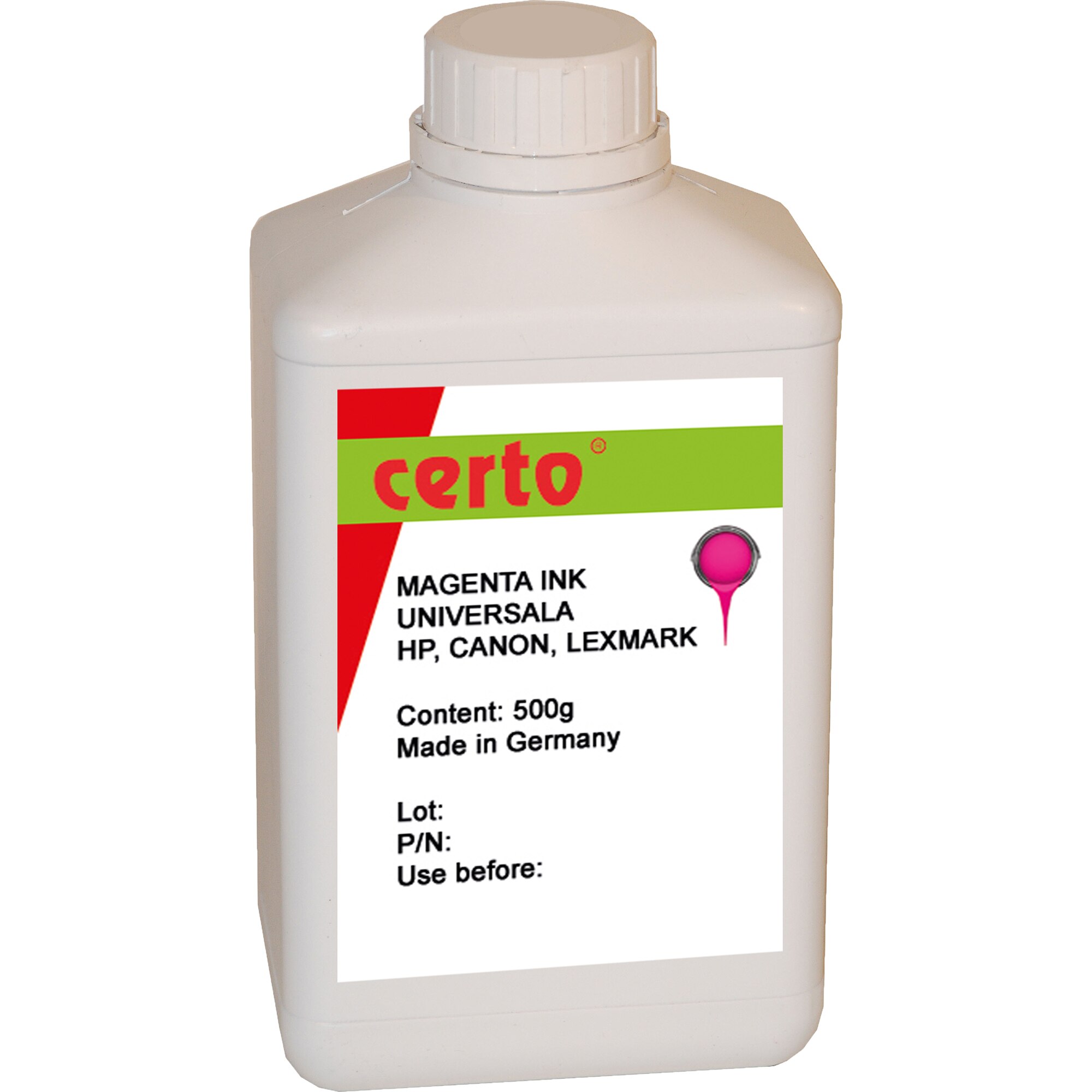 Cerneala Refill Universal Certo compatibila cu Hp/Canon/Lexmark 500G, Magenta