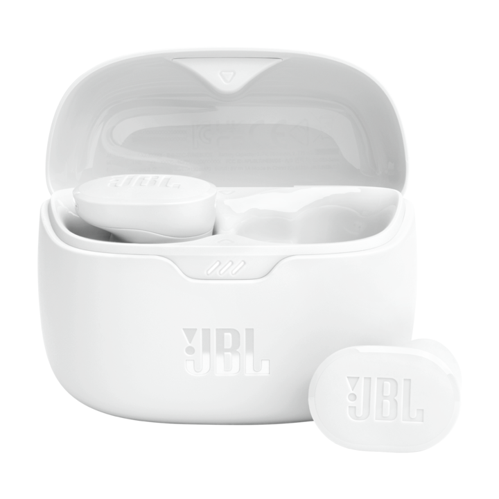 Аудио слушалки In Ear JBL Tune Buds, True wireless, Active Noise Cancelling, Bluetooth, 4 микрофона, Автономия 48 часа, IP54, Бял