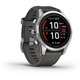 Smartwatch Garmin Fenix 7S Pro Solar, Glass, curea Graphite, Argintiu