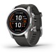 Smartwatch Garmin Fenix 7S Pro Solar, Glass, curea Graphite, Argintiu