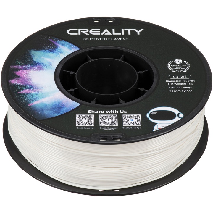 Филамент Creality CR-ABS, Бял, 1KG