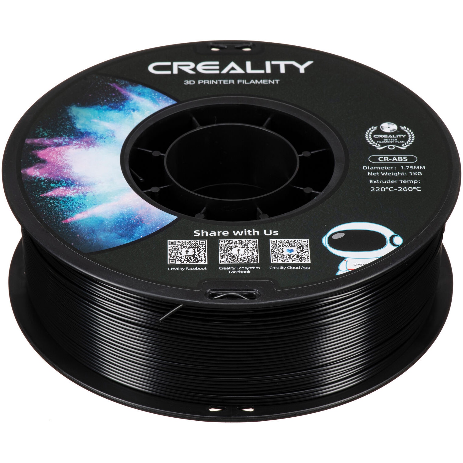 Creality CR-ABS Filament, Fekete, 1KG - eMAG.hu