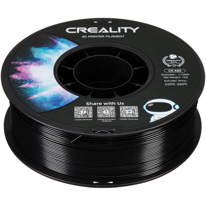 Влакно Creality, CR-ABS, Черен, 1 кг