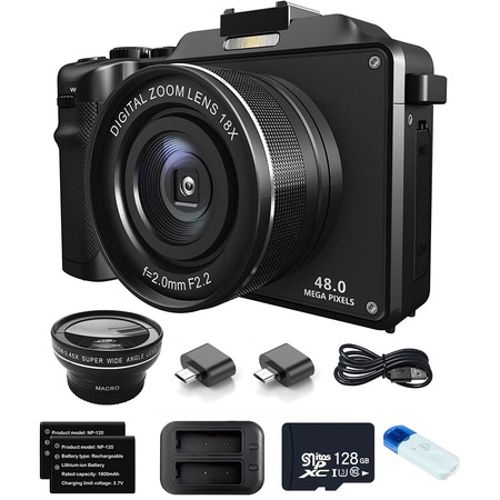 Цифров фотоапарат с WiFi 4K Full HD-48.0MP, 18x цифрово увеличение ...