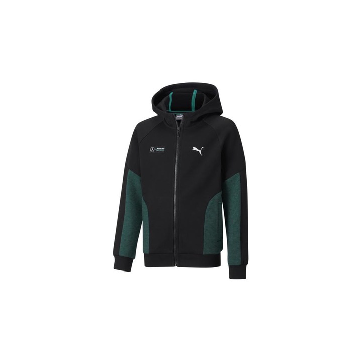 Детски суитшърт, Puma, Mercedes-Benz AMG F1, Памук/Полиестер, 140, Черен/Тъмнозелен