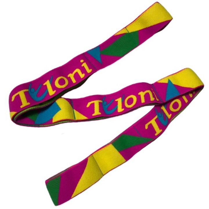 Banda elastica pentru gimnastica, yoga, stretching, fitness, aerobic, dans, Dvision ®, multicolora, 99 cm x 4 cm, model Tuloni