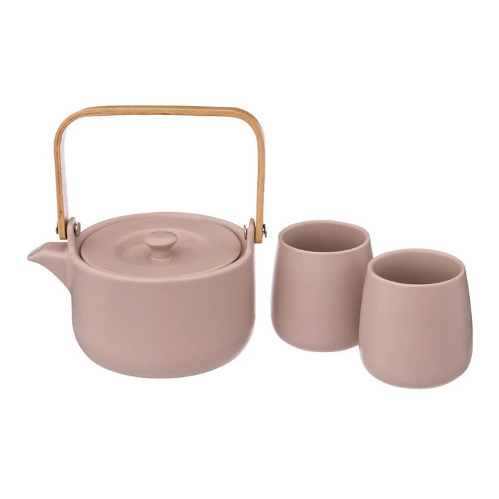 Set Ceainic si 2 Cupe NATURE PINK, 500 ml, S&G