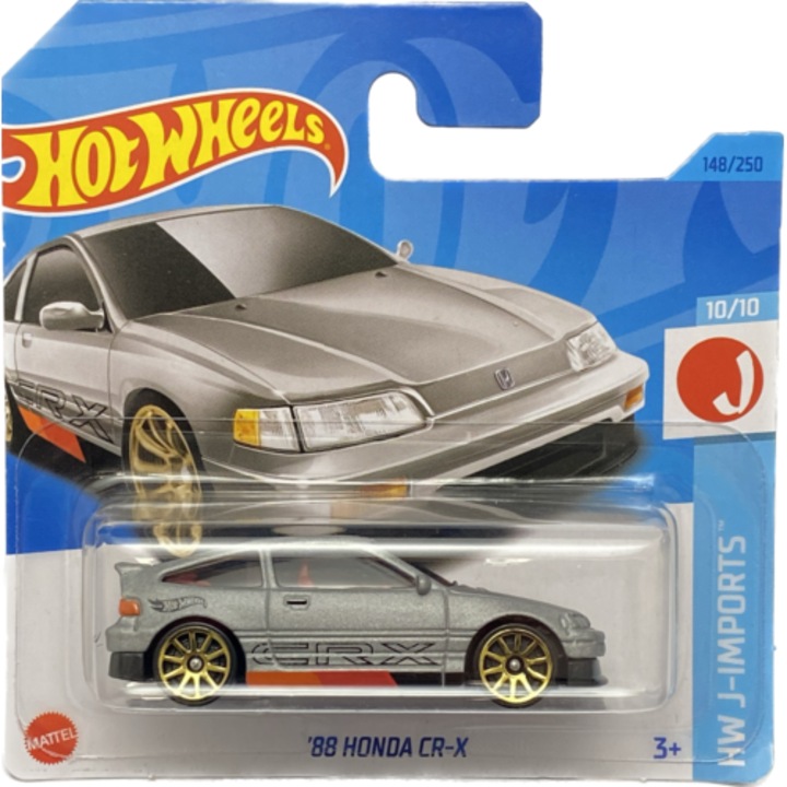 Masinuta Hot Wheels, '88 Honda CR-X, Gri, 1:64