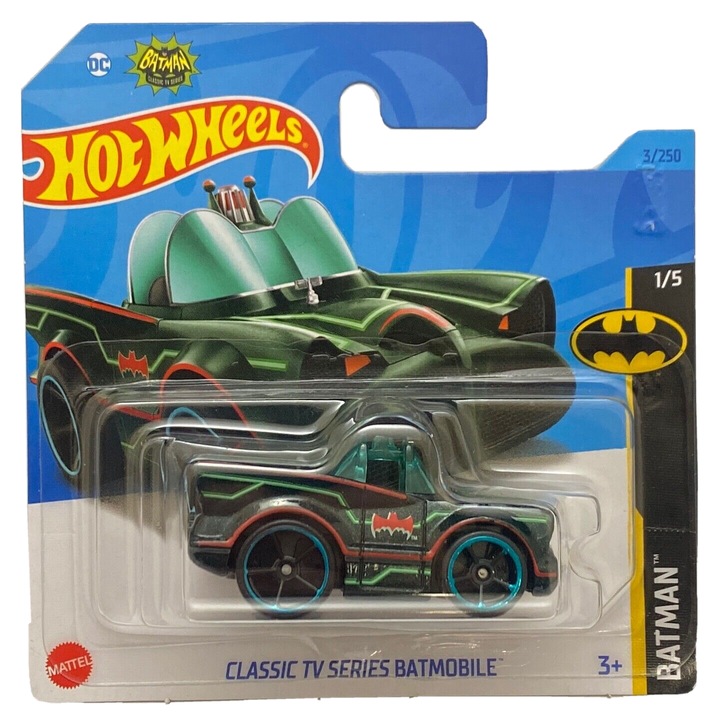 Masinuta Hot Wheels, Classic TV Series Batmobile, Verde Metalizat, 1:64