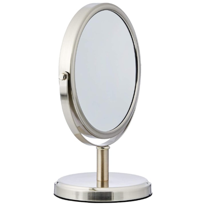 Oglinda cosmetica moderna cu doua fete, Ø16 cm