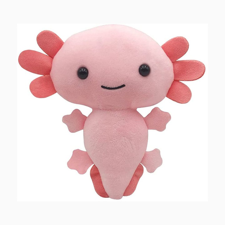 Plüss axolotl, pamut, 20 cm, GelldG, rózsaszín/fekete