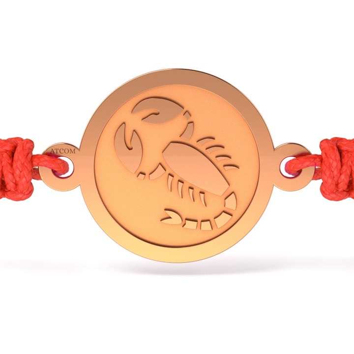 Талисман Скорпион модел гривна от розово злато