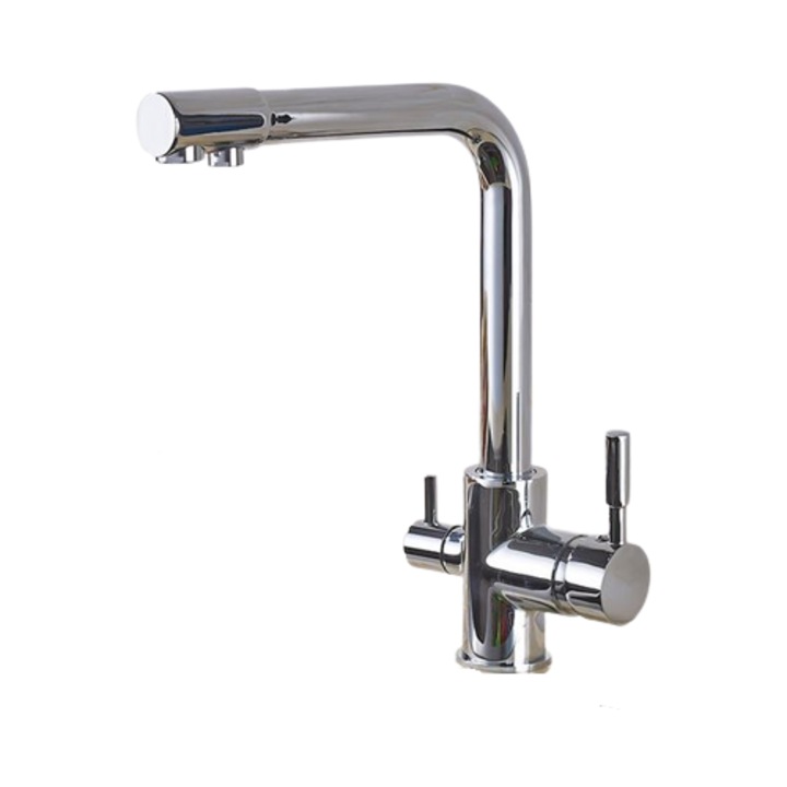 3-пътен кухненски смесител за пречистена вода, с 2 функции, хром, AquaSpa