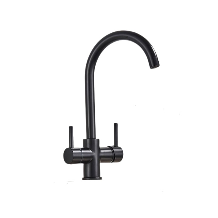Кухненски кран за пречистена вода AquaSpa, 2 функции, Тип B, Матово покритие, Черен