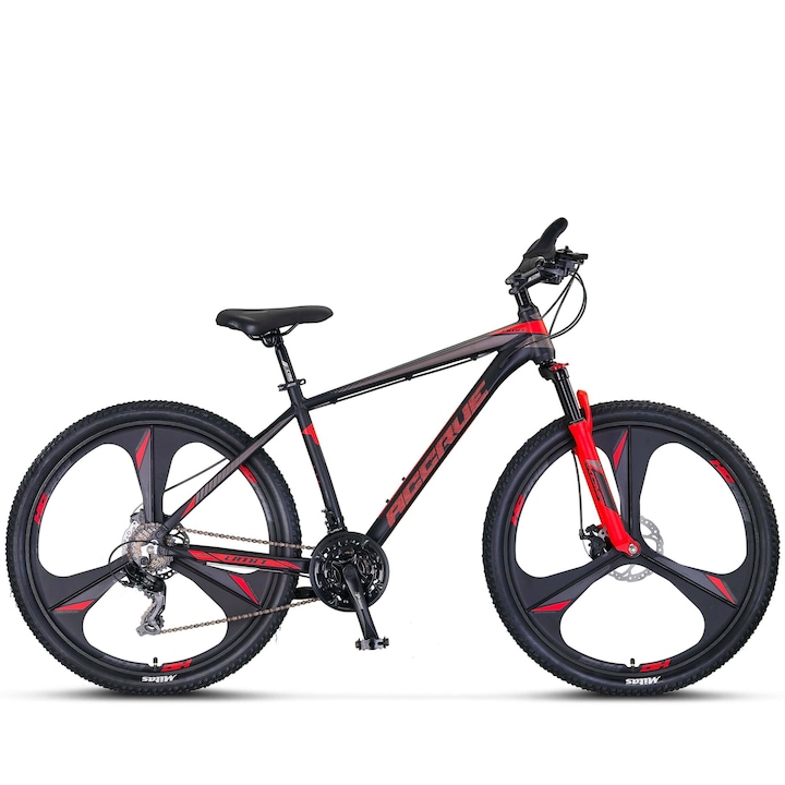 Велосипед Umit Accrue 2D MTB, рамка 18", цвят черен/червен, колело 27.5", алуминиева рамка, дискова спирачка, 21 скорости