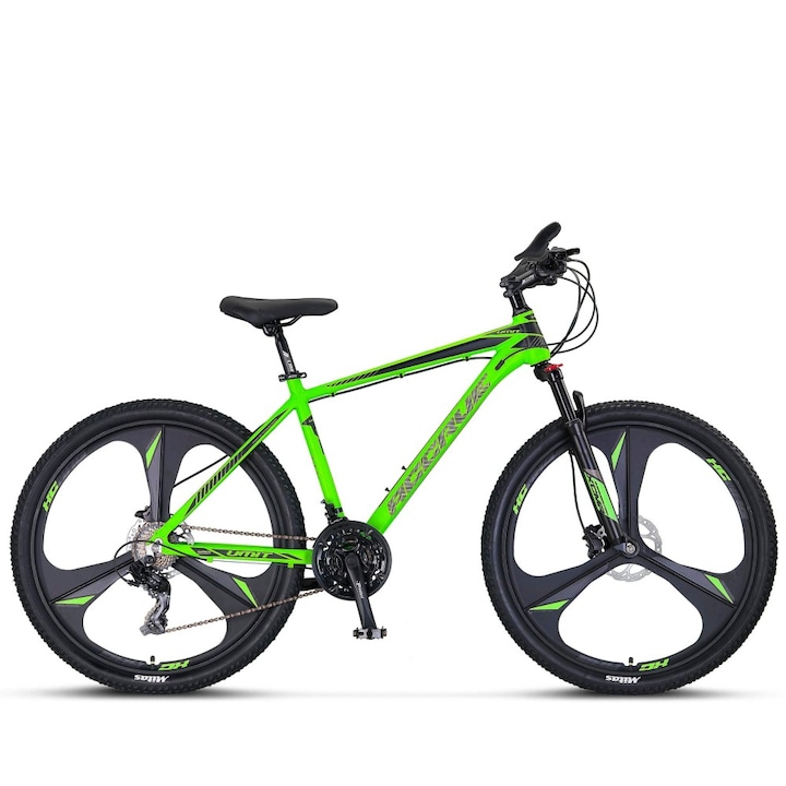 Umit Accrue 2D MTB велосипед, 18" рамка, неоново зелен цвят, 26" колело, алуминиева рамка, дискова спирачка, 21 скорости